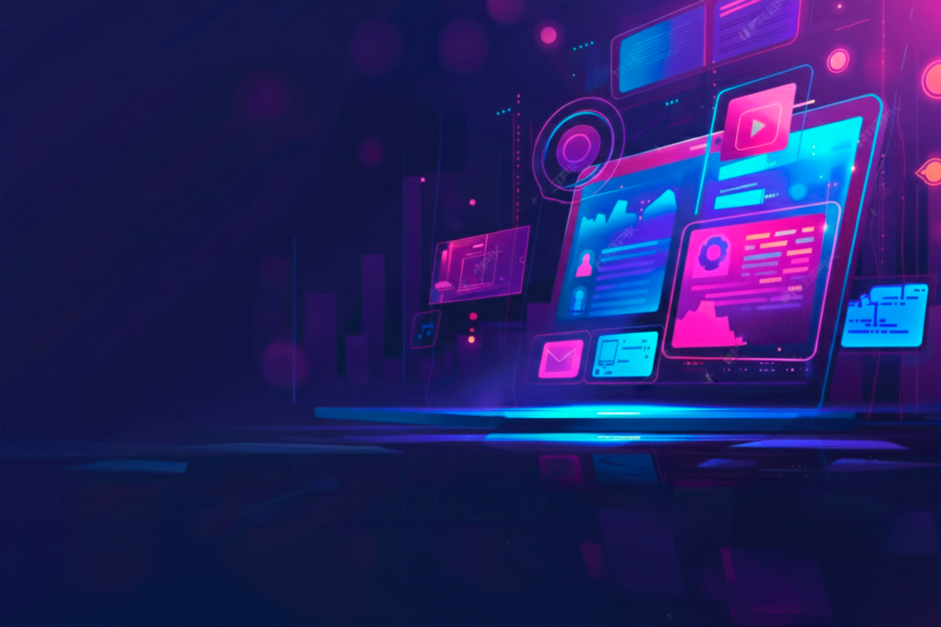 Fondo digital abstracto con red de datos y tecnología